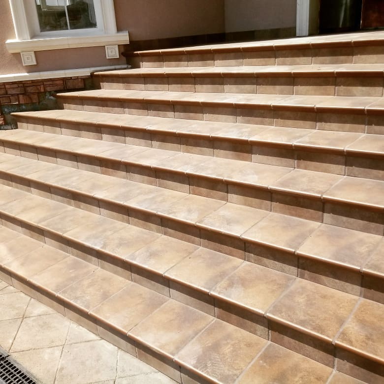 Монтаж клинкерных ступеней и плитки