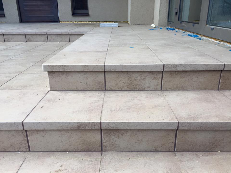 Монтаж клинкерных ступеней и плитки