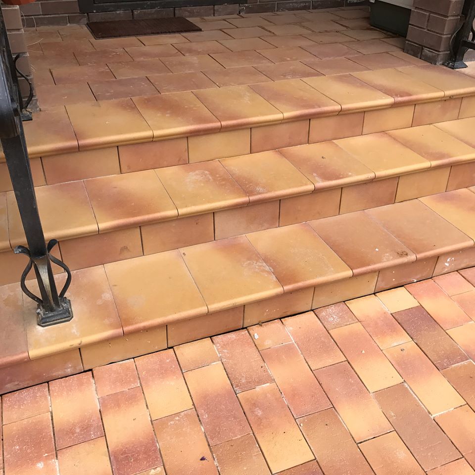 Монтаж клинкерных ступеней и плитки