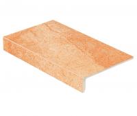 Клинкерная ступень балконная-лофт Stroeher Keraplatte Roccia X 927-rozenglut, 294*175*52*10 мм