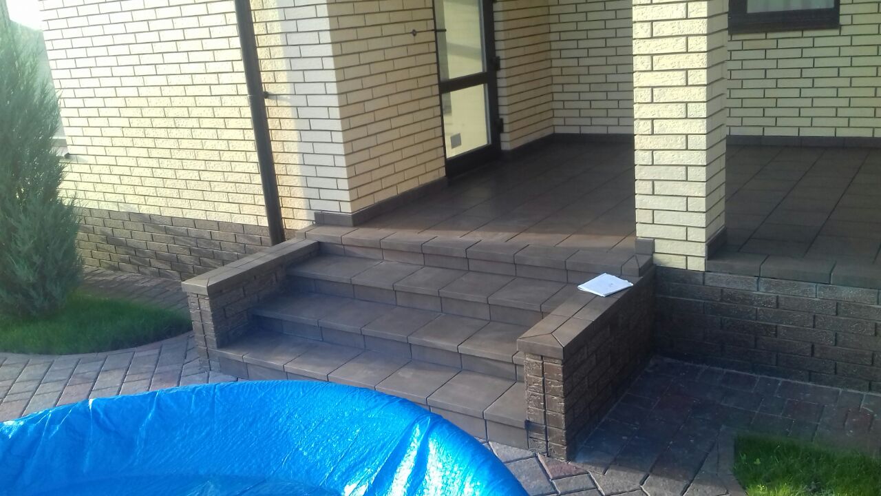 Монтаж клинкерных ступеней и плитки