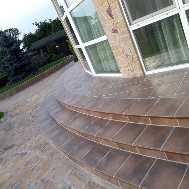 Монтаж клинкерных ступеней и плитки